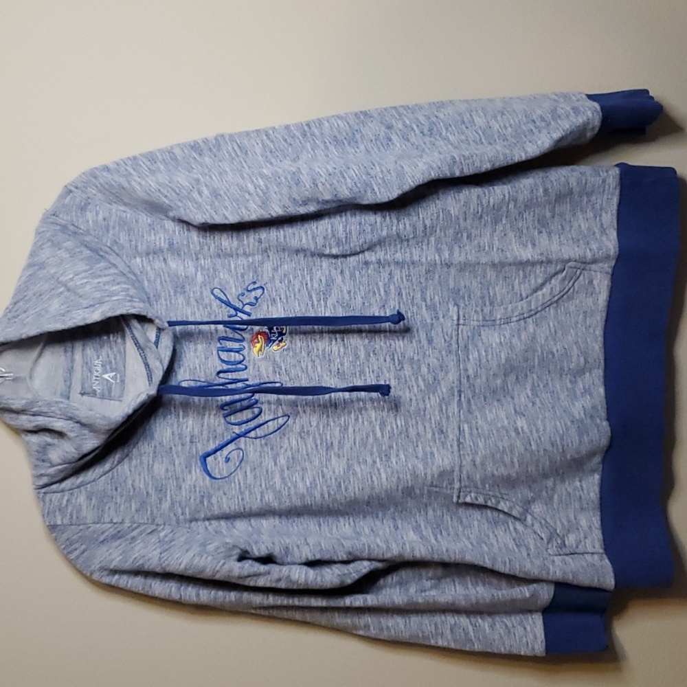 XL ANTIGUA KU KANSAS JAYHAWKS FUNNEL NECK SWEATSHIRT TOP LONG SLEEVE EXTRA LARGE